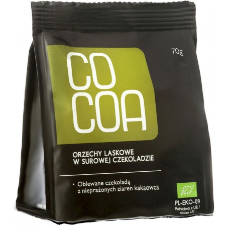 ORZECHY LASKOWE W SUROWEJ CZEKOLADZIE BIO 70 g - COCOA