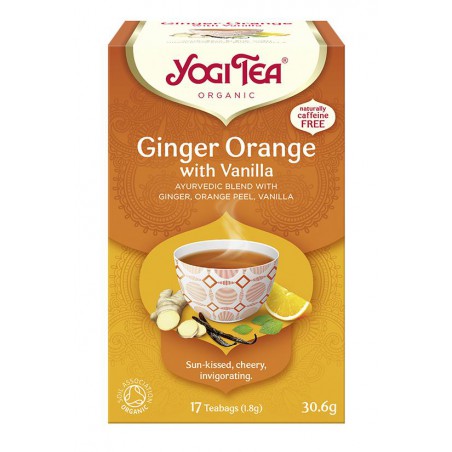 HERBATKA IMBIROWO - POMARAŃCZOWA Z WANILIĄ (GINGER ORANGE WITH VANILLA) BIO (17 x 1,8 g) 30,6 g - YOGI TEA