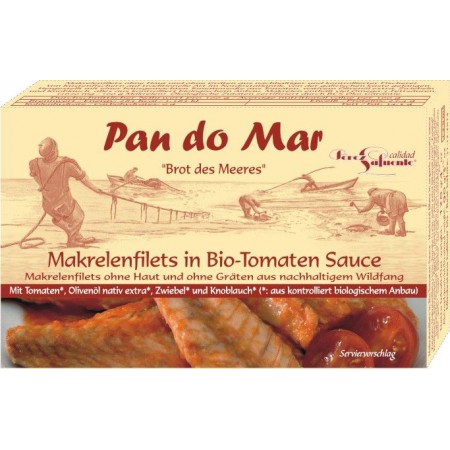 MAKRELA FILETY W BIO SOSIE POMIDOROWYM 120 g (90 g) - PAN DO MAR
