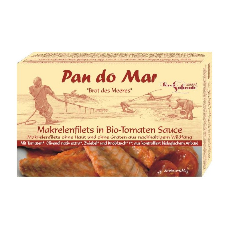 MAKRELA FILETY W BIO SOSIE POMIDOROWYM 120 g (90 g) - PAN DO MAR
