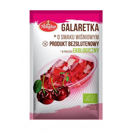 GALARETKA O SMAKU WIŚNIOWYM BEZGLUTENOWA BIO 40 g - AMYLON