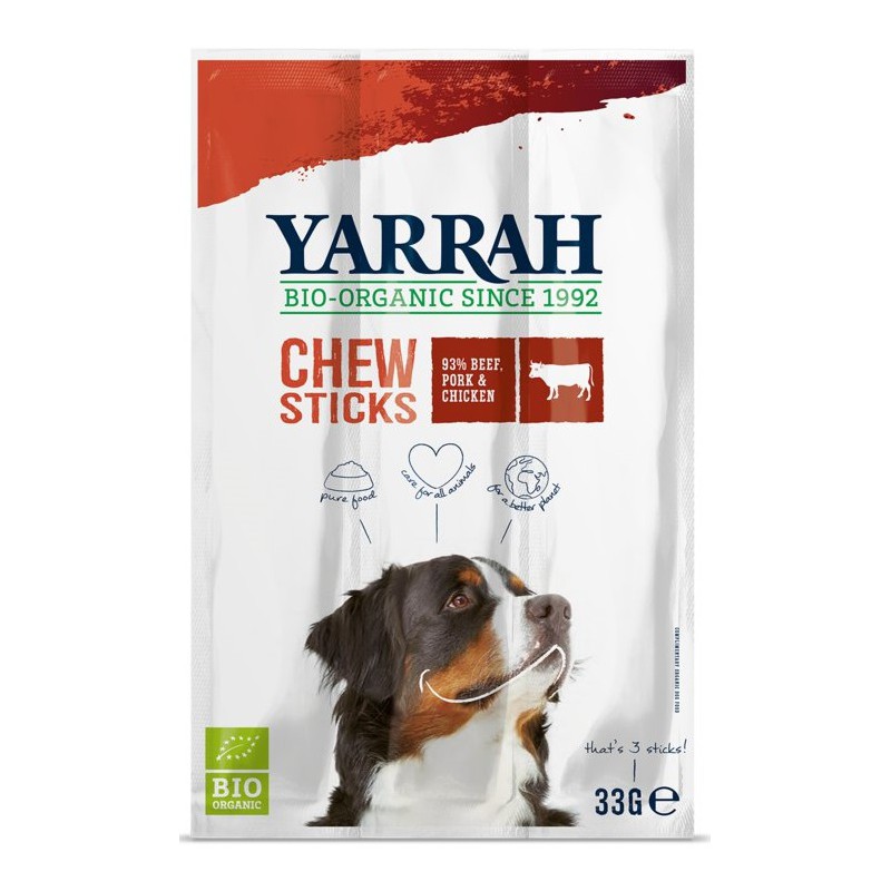 (DLA PSA) PRZYSMAKI WOŁOWE Z ALGAMI MORSKIMI BIO (3 szt.) 33 g - YARRAH