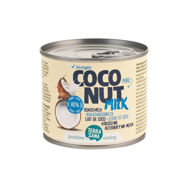 COCONUT MILK - NAPÓJ KOKOSOWY BEZ GUMY GUAR (22 % TŁUSZCZU) BIO 200 ml (PUSZKA) - TERRASANA