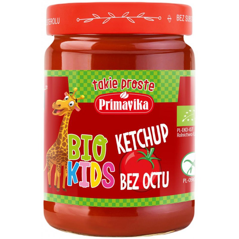 KETCHUP BEZ OCTU DLA DZIECI BEZGLUTENOWY BIO 315 g - PRIMAVIKA (BIO KIDS)