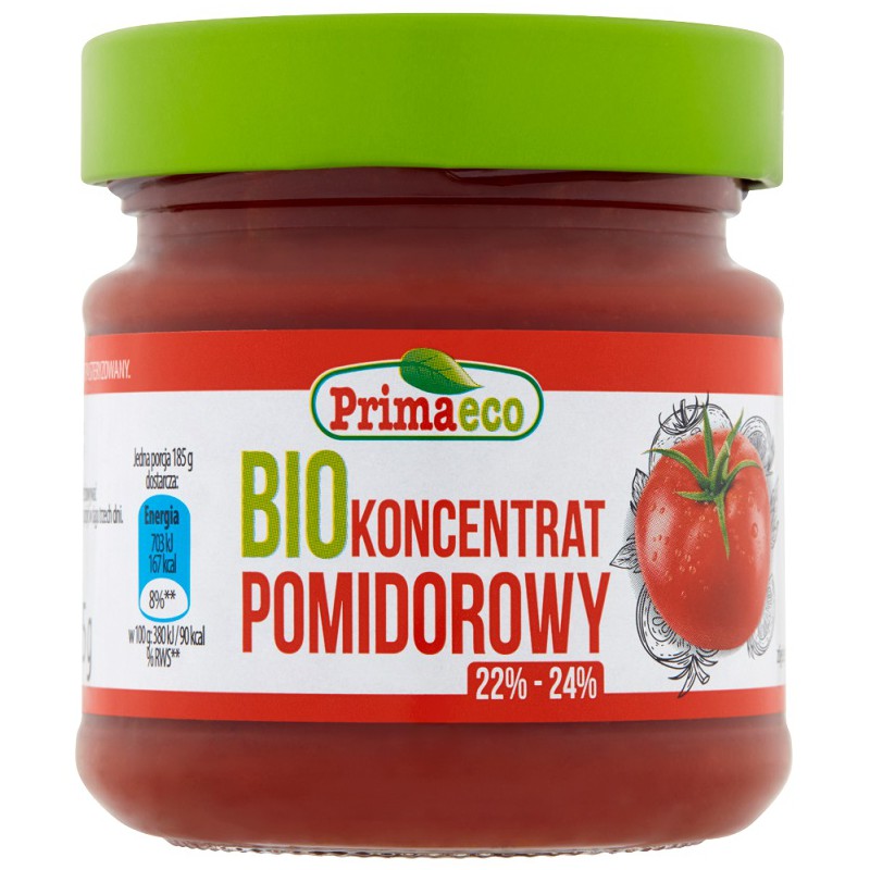 KONCENTRAT POMIDOROWY 22 % - 24 % BIO 185 g - PRIMAECO