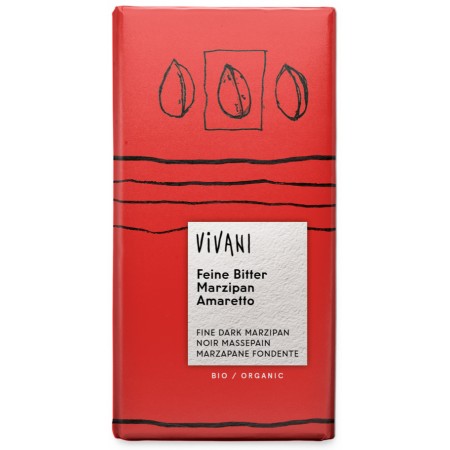 CZEKOLADA GORZKA Z NADZIENIEM MARCEPAN - AMARETTO BIO 100 g - VIVANI