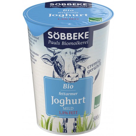 JOGURT NATURALNY (1,5 % TŁUSZCZU W MLEKU) BIO 500 g - SOBBEKE