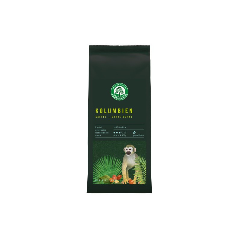 KAWA ZIARNISTA ARABICA 100 % KOLUMBIA BIO 250 g - LEBENSBAUM