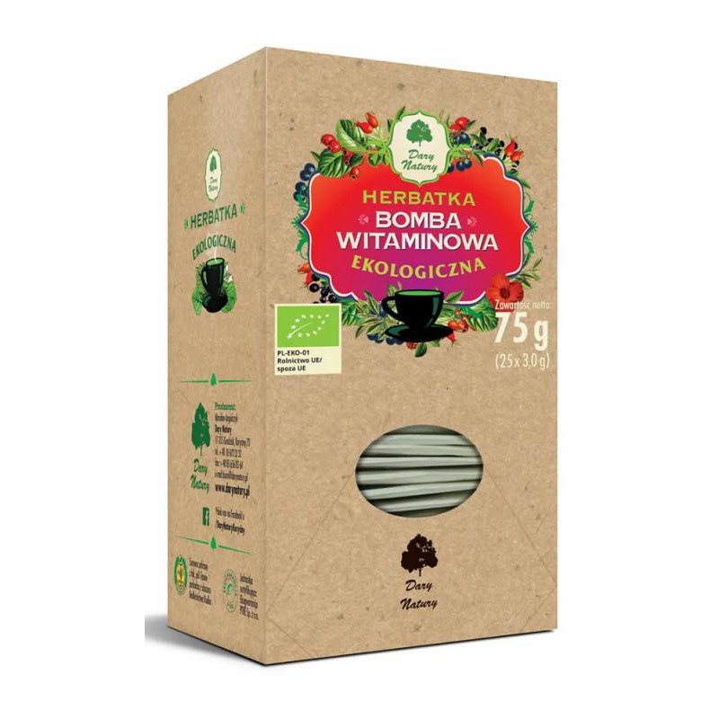 HERBATKA BOMBA WITAMINOWA BIO (25 x 3 g) 75 g - DARY NATURY