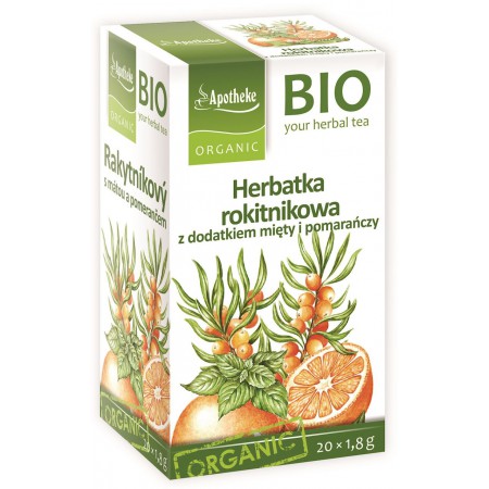 HERBATKA ROKITNIKOWA Z DODATKIEM MIĘTY I POMARAŃCZY BIO (20 x 1,8 g) 36 g - APOTHEKE