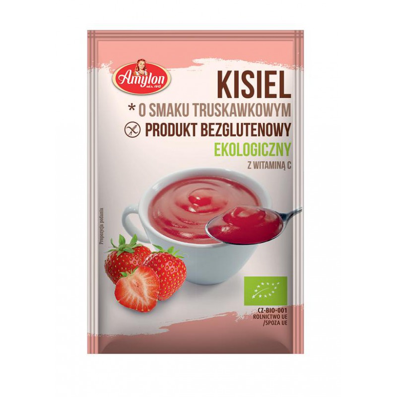 KISIEL O SMAKU TRUSKAWKOWYM BEZGLUTENOWY BIO 30 g - AMYLON