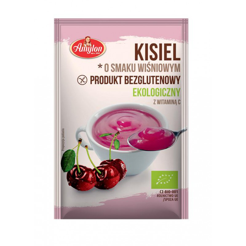 KISIEL O SMAKU WIŚNIOWYM BEZGLUTENOWY BIO 30 g - AMYLON