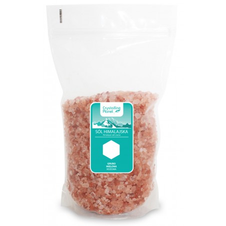 SÓL HIMALAJSKA RÓŻOWA GRUBO MIELONA 1 kg - CRYSTALLINE PLANET