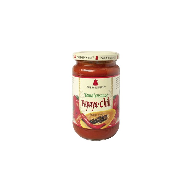 SOS POMIDOROWY PAPAYA - CHILI (PIKANTNY) BEZGLUTENOWY BIO 350 g - ZWERGENWIESE