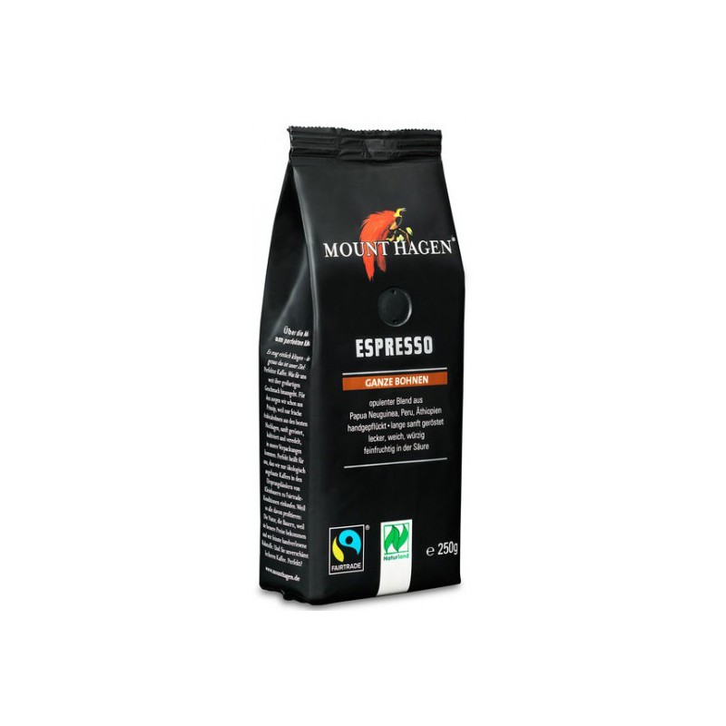 KAWA ZIARNISTA ARABICA 100 % ESPRESSO FAIR TRADE BIO 250 g - MOUNT HAGEN