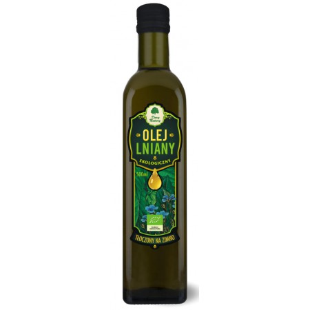 OLEJ LNIANY TŁOCZONY NA ZIMNO BIO 500 ml - DARY NATURY