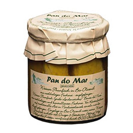 TUŃCZYK BIAŁY W BIO OLIWIE Z OLIWEK EXTRA VIRGIN 220 g (154 g)(SŁOIK) - PAN DO MAR