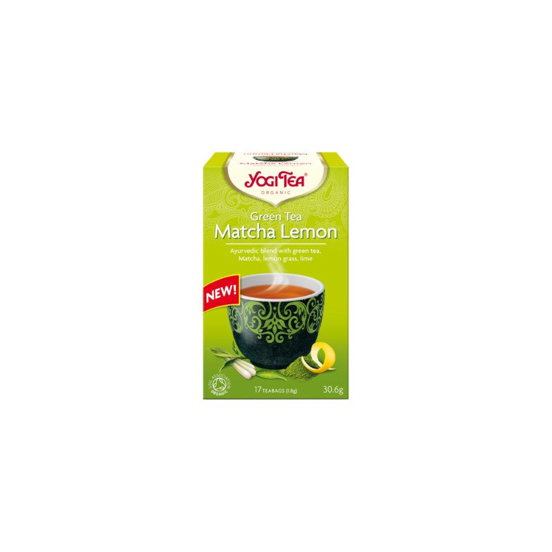 HERBATA ZIELONA Z CYTRYNĄ I MATCHĄ (GREEN TEA MATCHA LEMON) BIO (17 x 1,8 g) 30,6 g - YOGI TEA