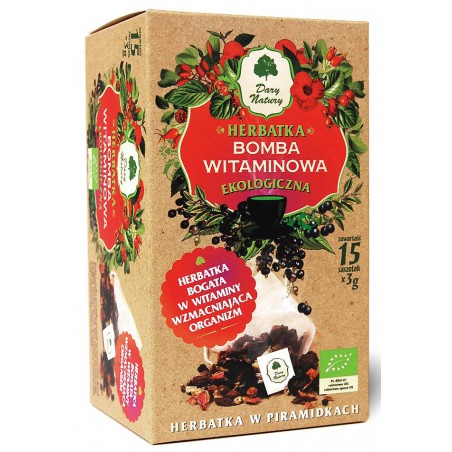 HERBATKA BOMBA WITAMINOWA PIRAMIDKI BIO (15 x 3 g) 45 g - DARY NATURY