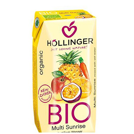 NEKTAR WIELOOWOCOWY + MARCHEW BEZ DODATKU CUKRÓW (MULTI SUNRISE) BIO 200 ml - HOLLINGER