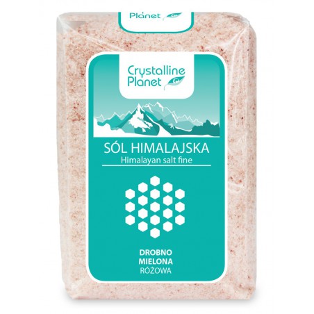 SÓL HIMALAJSKA RÓŻOWA DROBNO MIELONA 600 g - CRYSTALLINE PLANET