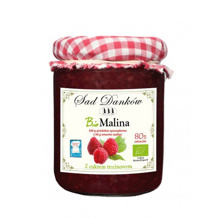 MALINA 80 % Z CUKREM TRZCINOWYM BIO 270 g - SAD DANKÓW
