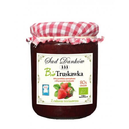 TRUSKAWKA 80 % Z CUKREM TRZCINOWYM BIO 270 g - SAD DANKÓW