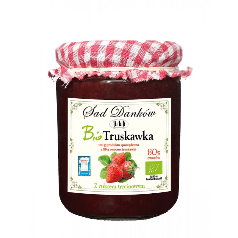 TRUSKAWKA 80 % Z CUKREM TRZCINOWYM BIO 270 g - SAD DANKÓW
