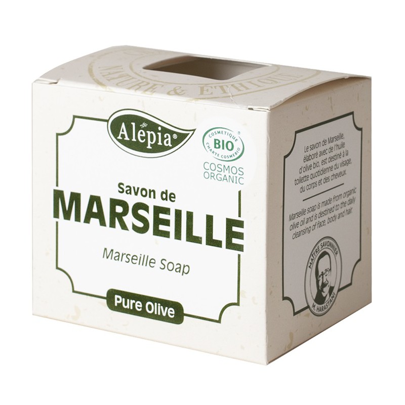 MYDŁO MARSYLSKIE W KOSTCE OLIWKOWE ECO 230 g - ALEPIA