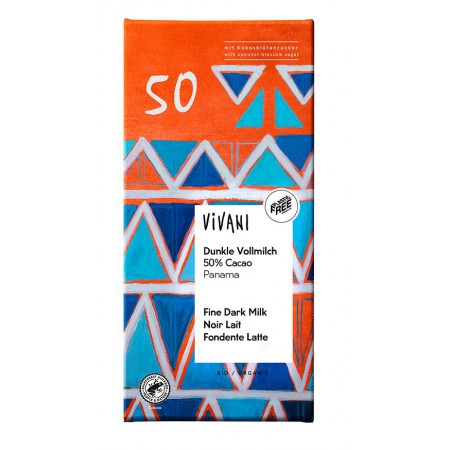 CZEKOLADA MLECZNA GORZKA 50 % KAKAO BIO 80 g - VIVANI