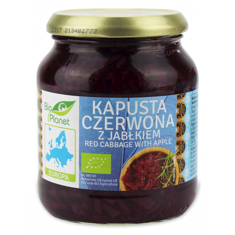KAPUSTA CZERWONA Z JABŁKIEM BIO 340 g - BIO PLANET