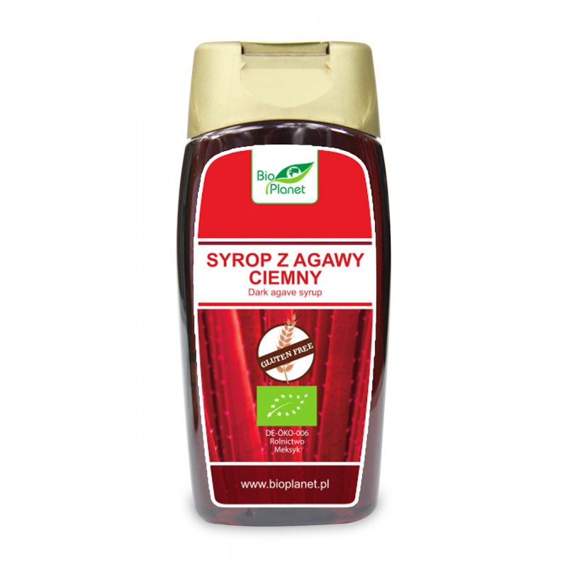 SYROP Z AGAWY CIEMNY BEZGLUTENOWY BIO 350 g (250 ml) - BIO PLANET