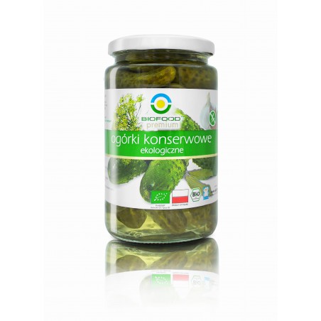 OGÓRKI KONSERWOWE BEZGLUTENOWE BIO 700 g (400 g) - BIO FOOD