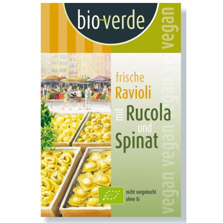 RAVIOLI ŚWIEŻE Z RUKOLĄ I SZPINAKIEM BIO 250 g - BIO VERDE