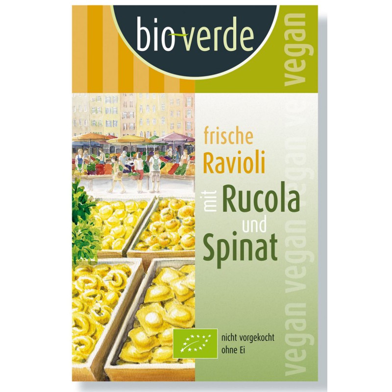 RAVIOLI ŚWIEŻE Z RUKOLĄ I SZPINAKIEM BIO 250 g - BIO VERDE