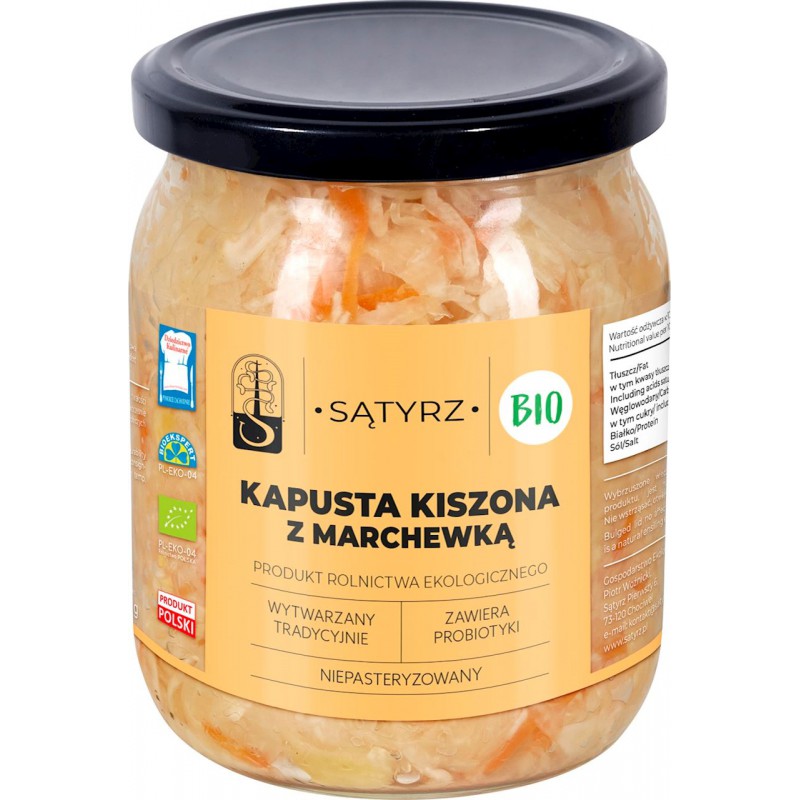 KAPUSTA KISZONA Z MARCHEWKĄ BIO 450 g  - SĄTYRZ