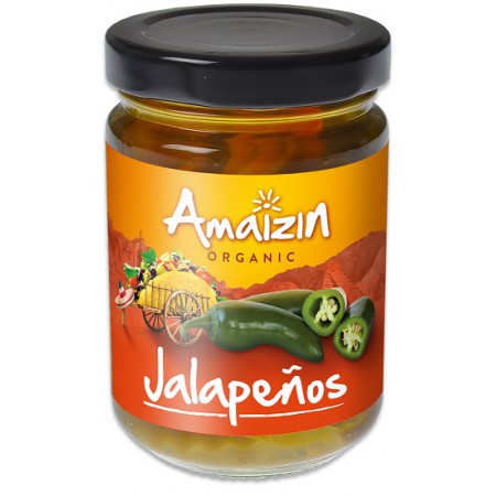 PAPRYKA JALAPENO ZIELONA KROJONA W ZALEWIE BIO 150 g (60 g) - AMAIZIN