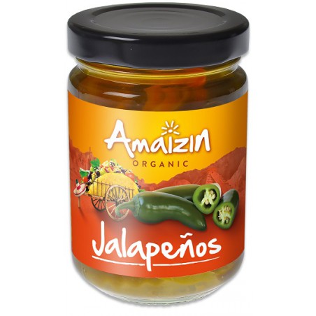 PAPRYKA JALAPENO ZIELONA KROJONA W ZALEWIE BIO 150 g (60 g) - AMAIZIN