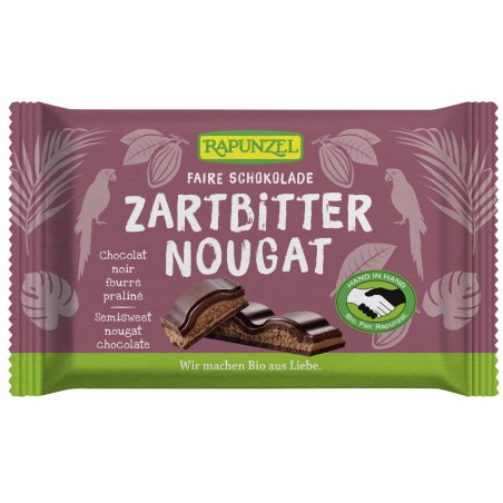 CZEKOLADA GORZKA Z NADZIENIEM NUGATOWYM BIO 100 g - RAPUNZEL