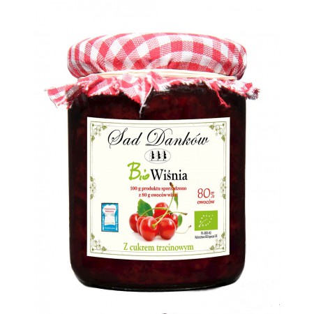 WIŚNIA 80 % Z CUKREM TRZCINOWYM BIO 270 g - SAD DANKÓW
