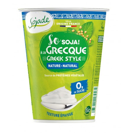 PRODUKT SOJOWY NATURALNY TYPU GRECKIEGO NIE ZAWIERA CUKRÓW BEZGLUTENOWY BIO 400 g - SOJADE