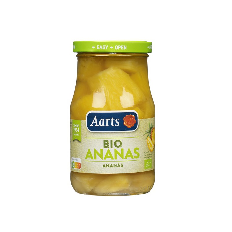 ANANAS KAWAŁKI W LEKKIM SYROPIE BIO 350 g (190 g) (SŁOIK) - AARTS