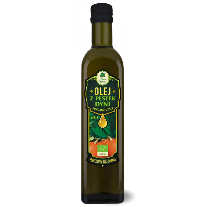 OLEJ Z PESTEK DYNI TŁOCZONY NA ZIMNO BIO 500 ml - DARY NATURY