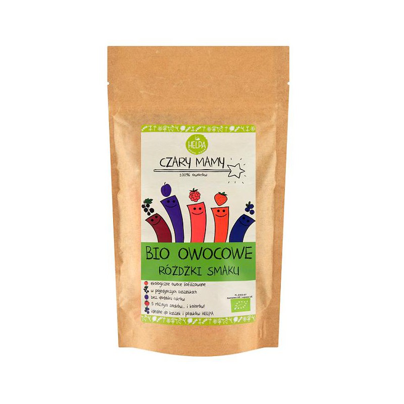 RÓŻDŻKI SMAKU OWOCOWE (LIOFILIZOWANE OWOCE) BIO (10 x 2 g) 20 g - HELPA