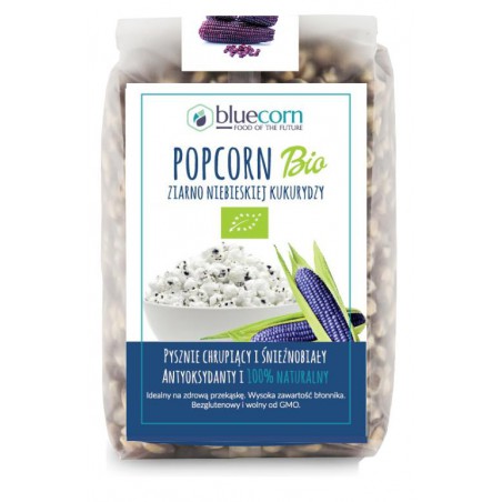 ZIARNA POPCORNU Z NIEBIESKIEJ KUKURYDZY BEZGLUTENOWE BIO 350 g - BLUECORN