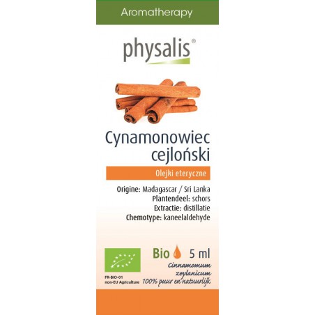 OLEJEK ETERYCZNY CYNAMONOWIEC CEJLOŃSKI (KANEEL) BIO 5 ml - PHYSALIS