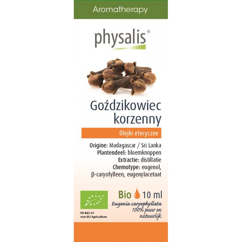 OLEJEK ETERYCZNY GOŹDZIKOWIEC KORZENNY (KRUIDNAGEL) BIO 10 ml - PHYSALIS