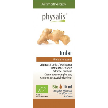 OLEJEK ETERYCZNY IMBIR (GEMBER) BIO 10 ml - PHYSALIS