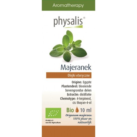 OLEJEK ETERYCZNY MAJERANEK (MARJOLAINE) BIO 10 ml - PHYSALIS