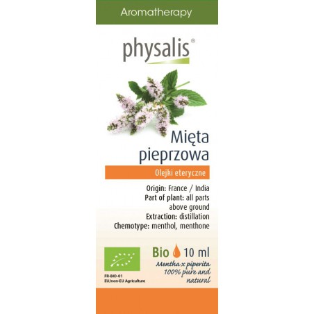 OLEJEK ETERYCZNY MIĘTA PIEPRZOWA (PEPERMUNT) BIO 10 ml - PHYSALIS